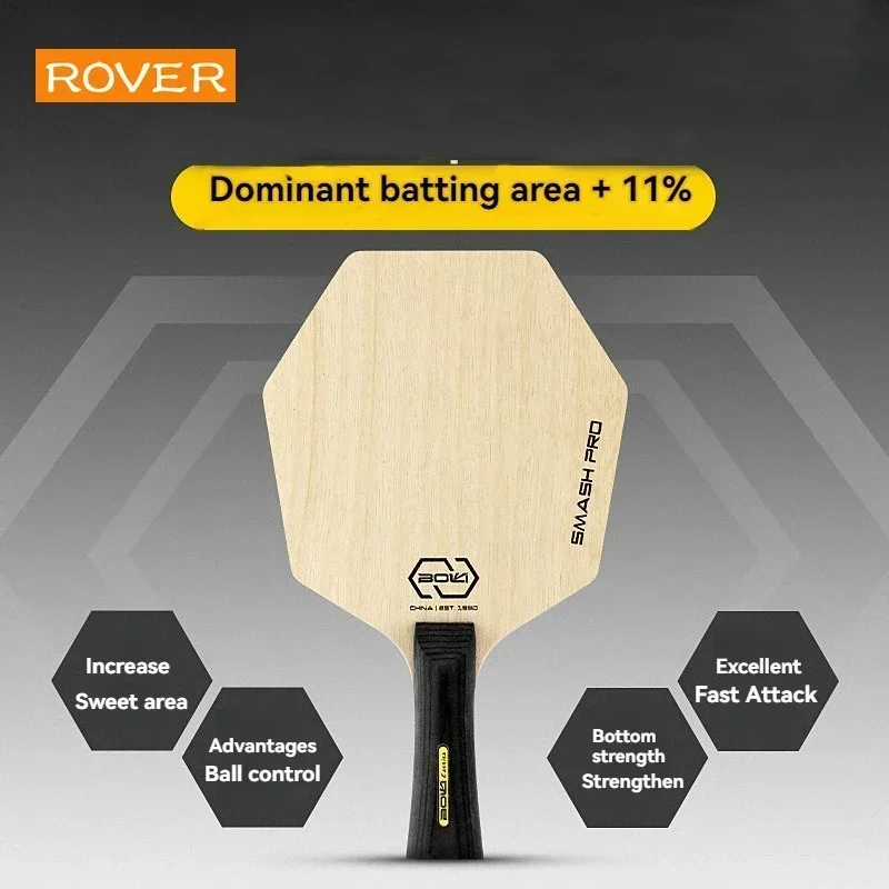 

Hexagon Table Tennis Bat Base Plate Larger Hitting Area Pure Wood Blade Professional Paddle for Tranning Offensive Ping Pong