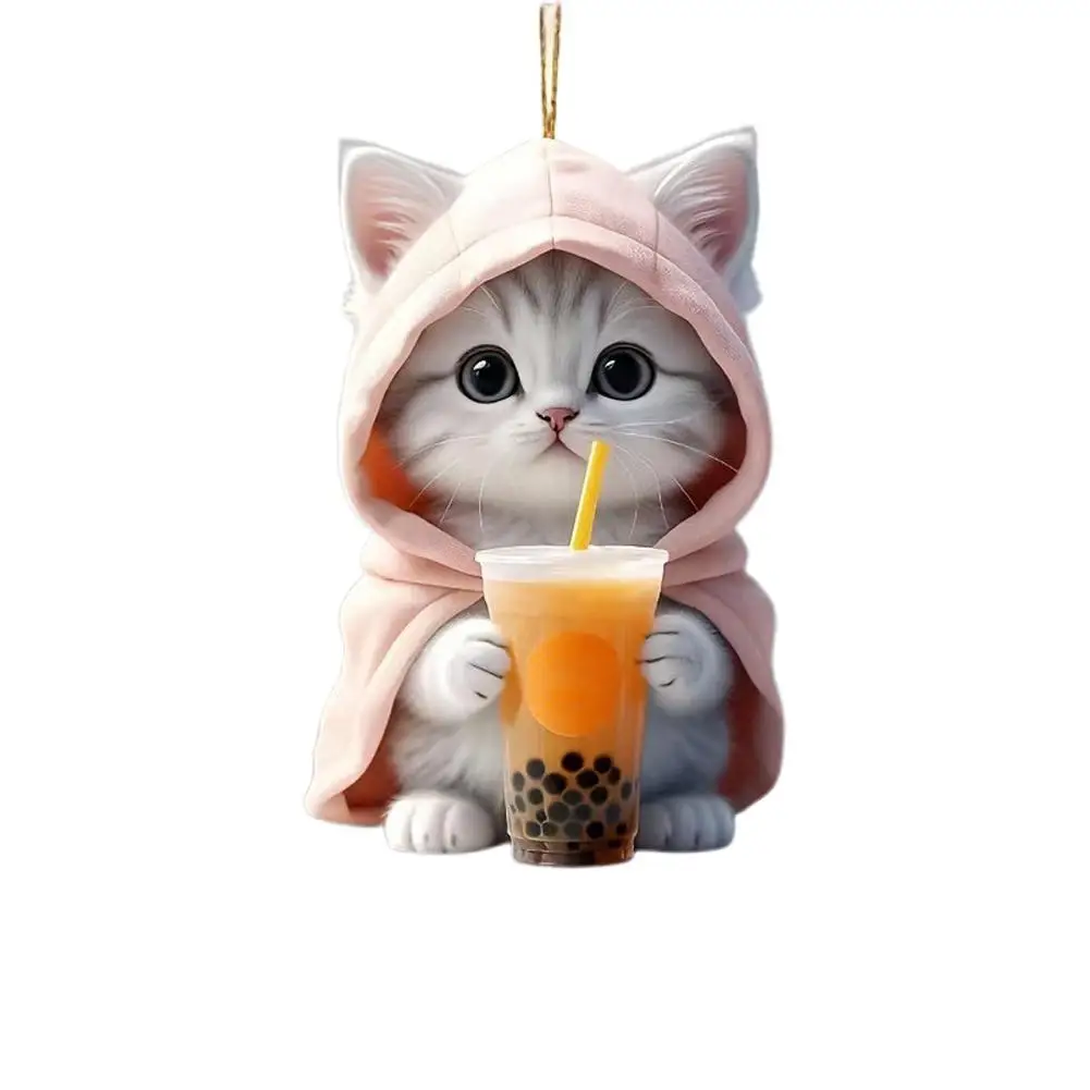 2D Acrylic Cartoon Car Pendant Backpack Pendant Cute Hang Up Acrylic Decoration Cute Car Cat And Dog Ornaments