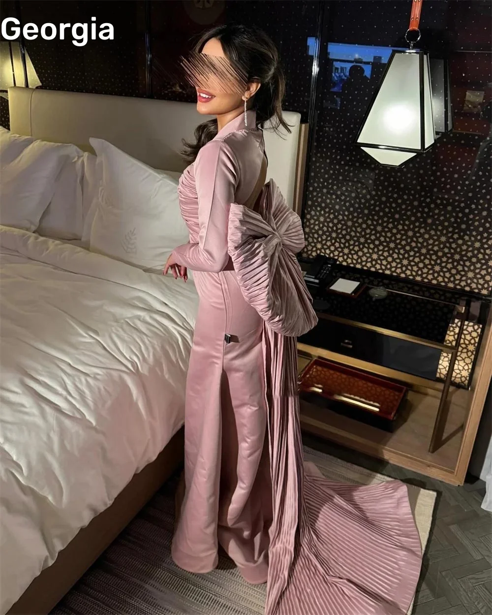 Evening Dress Customize A-Line Square Neckline Floor-Length Elegant And Pretty Women'S Dresses Pink Ruffle Zipper Up Cocktail Dr
