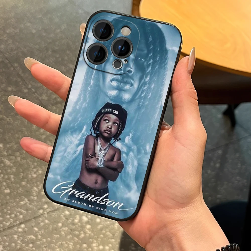 Rapper K-King Grandsonon  V-Von Phone Case for iPhone 12 11 13 14 15 16 Max Pro Plus Black Soft Silicone Cover