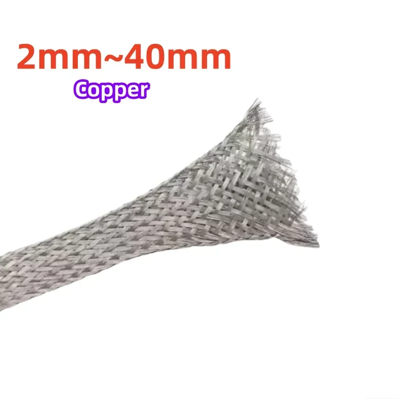 

1Meters Pure Copper Tinned Bare Ground Braid Lead Wire Metal Sheath Screening Signal Wire Cable Shielded 2-40mm