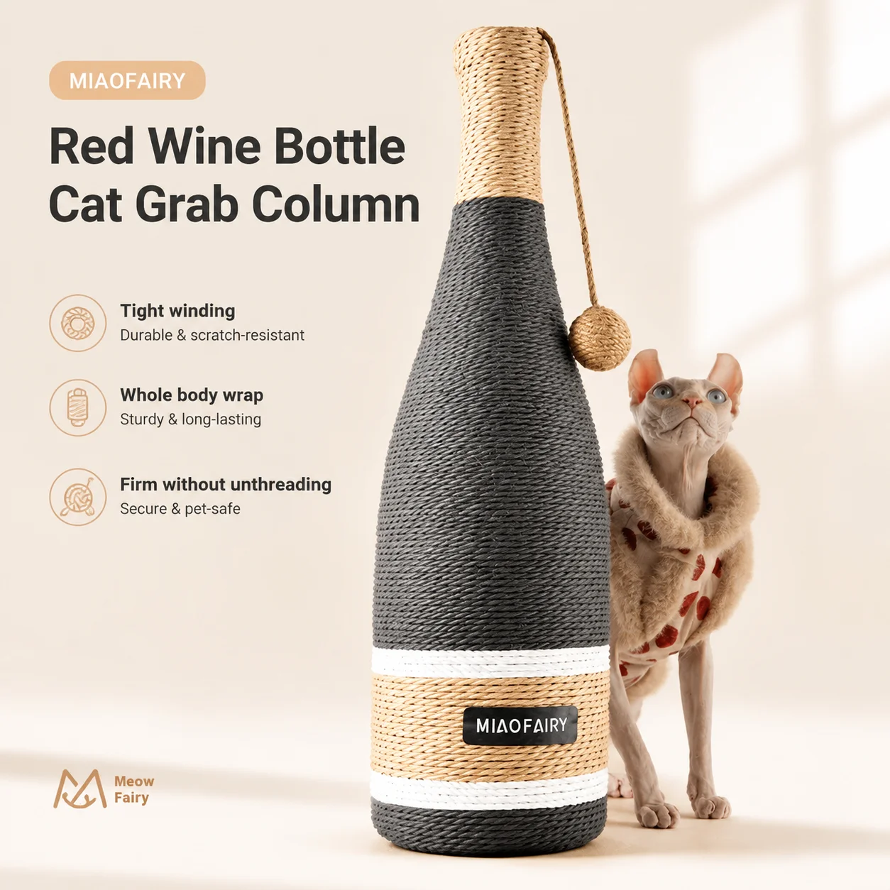Pet Scratching Board Wine Bottle Ape Und Absorption Suction Cup Toy Pet Supplies Arp Claw Inding Tool