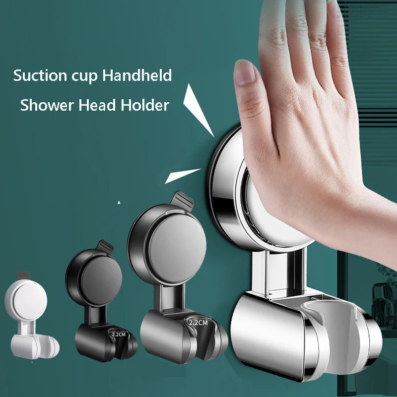 Unique Horizontal Setting,Suction cup Handheld Shower Head Holder ,Large Shower Head Supports, Relocatable,Wall mounted