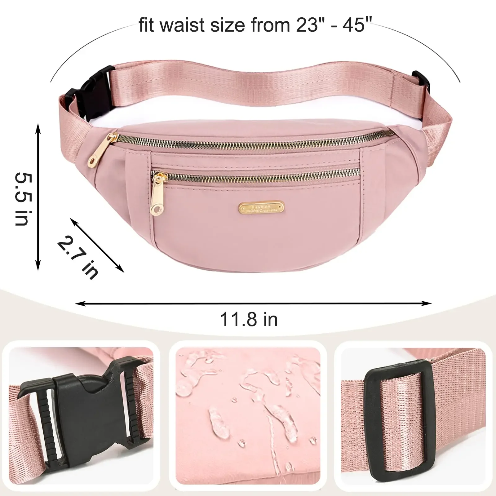 Fanny Packs for Women Men Belt Bag Fashion Waist Packs Lightweight Crossbody Bags Bum Bag for Running Hiking Travel Workout