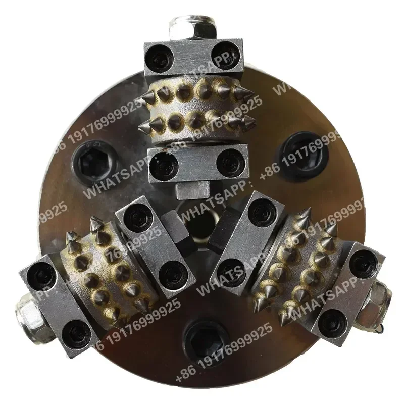 5Inch 125mm Double Layer 3 Rollers Rotary Bush Hammer Plate Diamond Abrasive Tool for Grinding Concrete and Stone Granite