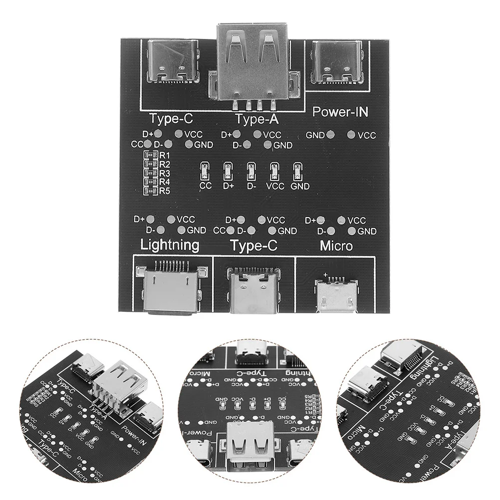 

2Pcs USB Cable Tester Fast Detection Data Line Test Board High Precision Short Circuit Protection for Charging Cables Portable