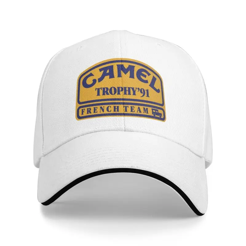 Gorra de béisbol con estampado de Camel Trophy 91 personalizada, gorra con visera, gorras tipo sándwich Unisex, gorra de cubo con visera, gorra Snapback ajustable