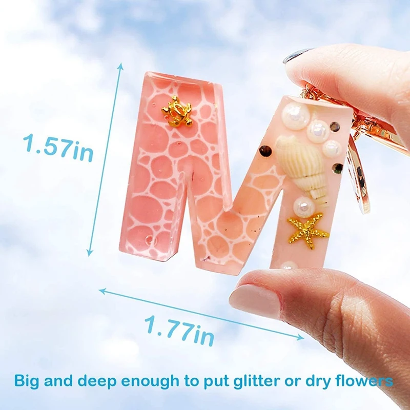 DIY Crystal Resin Drop Glue Alphabet English Word Pendant Keychain Silicone Handmade Mold Jewelry