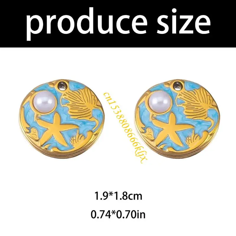 Sea Inspire Leaf Charm مجوهرات من الفولاذ المقاوم للصدأ صنع 2 قطعة 066C