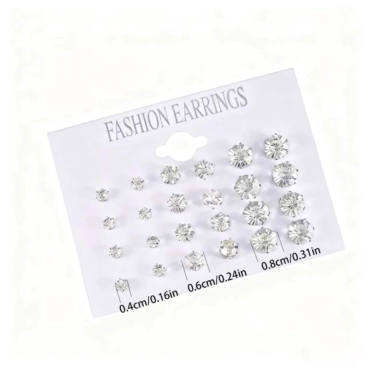 Nouveau 12 paires/ensemble boucles d'oreilles rondes blanches brillantes pour hommes et femmes