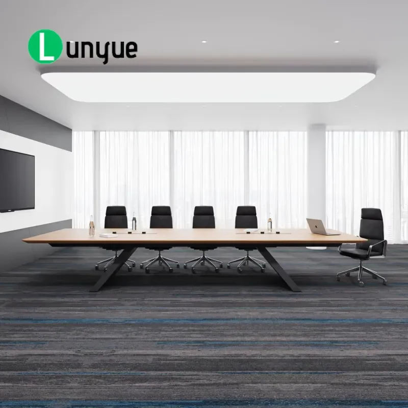 Luxury Expandable Wooden Conference Table Modern Large Office Desk for Hotel School Hospital Meeting Room Durable Furniture