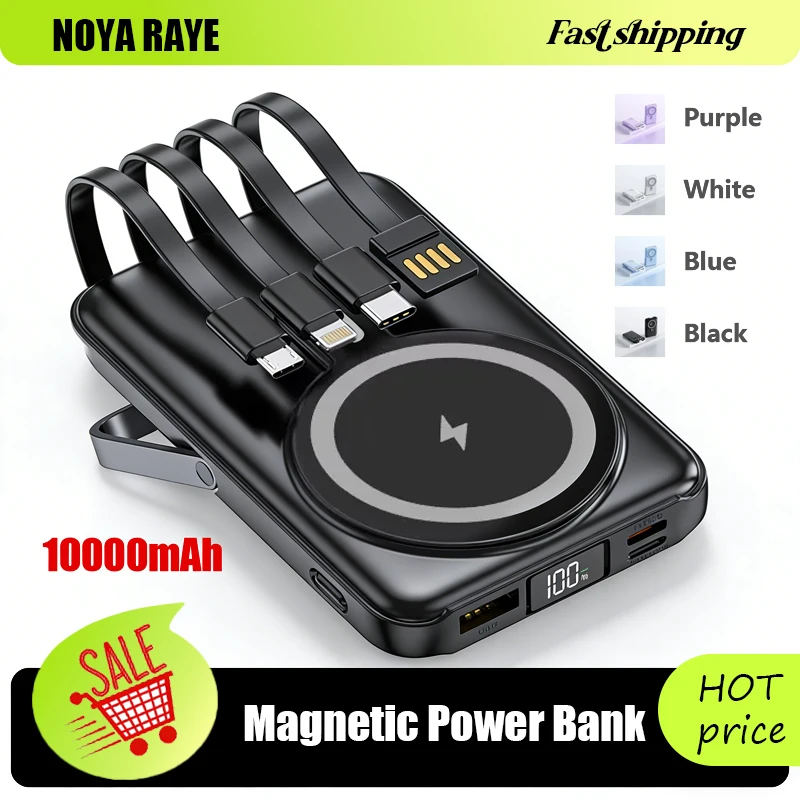 10000mAh High Capacity Magnetic Power Bank 22.5W15W Wireless Fast Charger With Creative Stand Portable Battery for iPhone