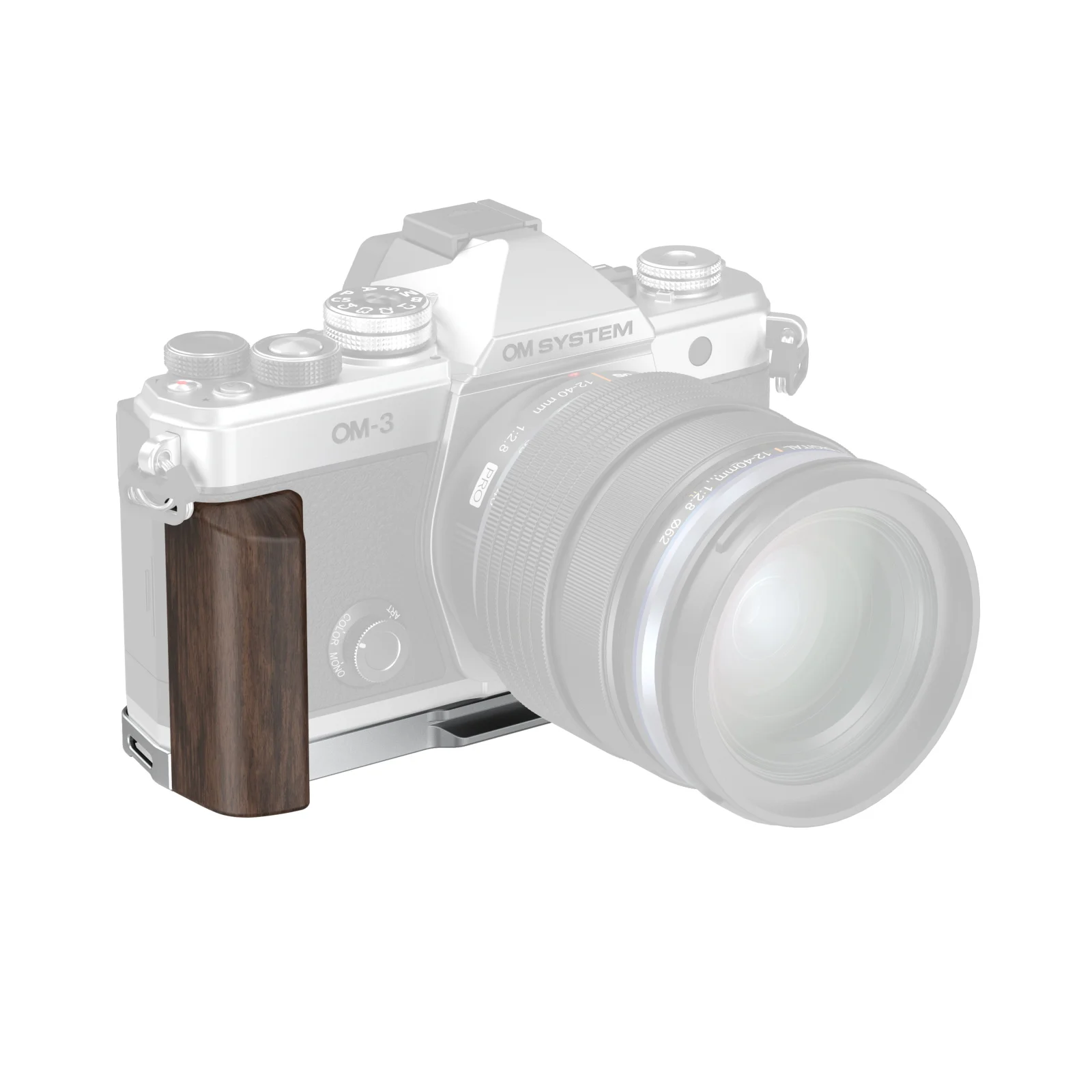 Płytka montażowa SmallRig w kształcie litery L do OM SYSTEM OM-3 z drewnianym uchwytem, wbudowana płytka szybkiego montażu Arca-Swiss do statywu -5563 — zdjęcie produktu 7