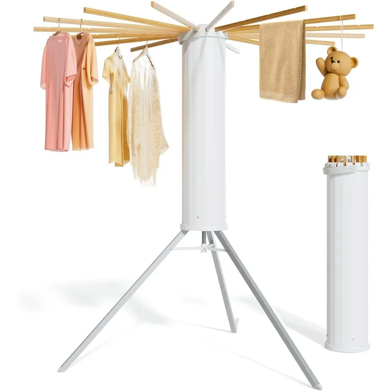 Tripod Clothes Drying Rack, Upgraded Octopus Clothes Drying Rack,Foldable Laundry Clothes Drying Rack,Space Saving