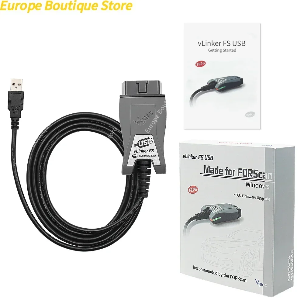 المهنية Vgate Vlinker FS ELM327 USB FORScan Obd2 السيارات الماسح الضوئي obd2 أدوات تشخيص السيارات MS/HS يمكن ل M-azda لفورد