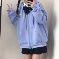 Spring Autumn New Cinnamoroll Cardigan Cute Kuromi Hoodies Women Pink Melody Print Coats Loose Zip Up Hoodie Streetwear Women