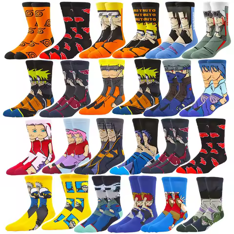 5Pairs BANDAI Men Women Cartoon Anime Socks Hip Hop Street Fashion Novelty Funny Casual Crew Socks
