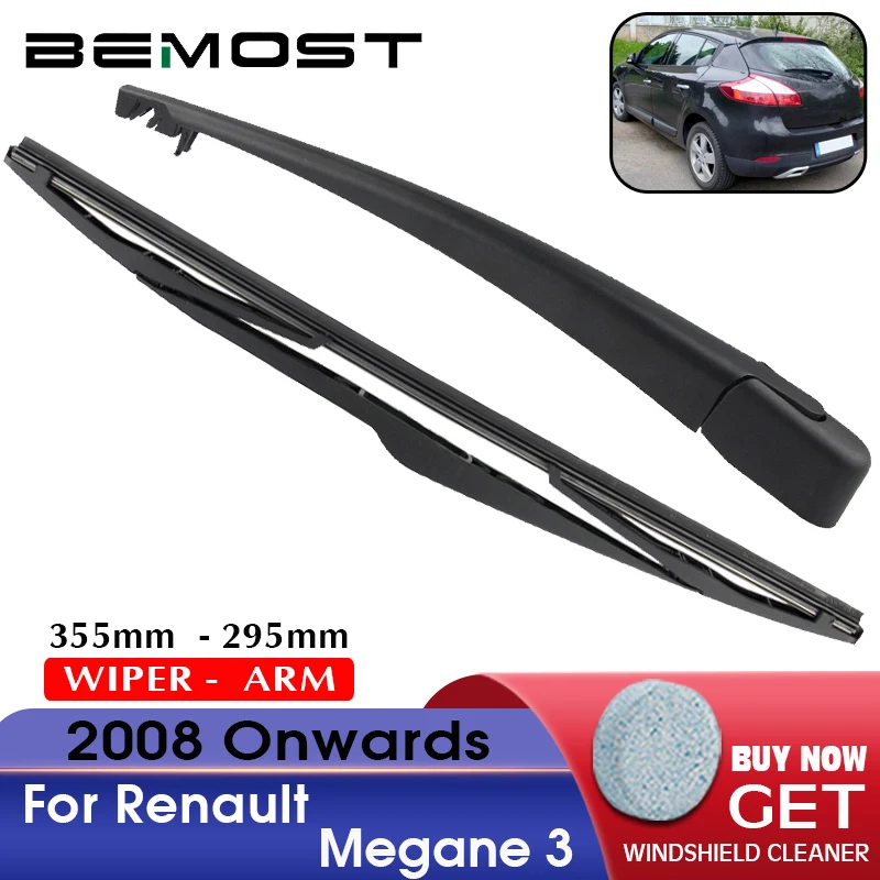 BEMOST Car Rear Windshield Wiper Arm Blades Brushes For Renault Megane 3 2008 Onwards Hatchback 355MM Windscreen Auto Styling