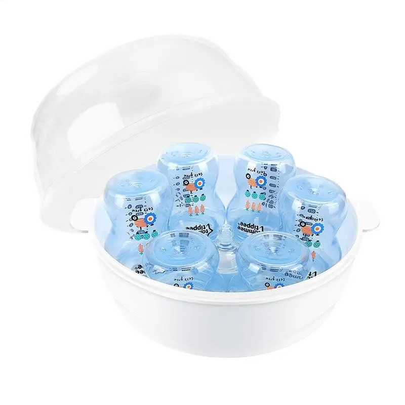 Microwave Steam Steriliser for Baby Bottles High Temperature Microwave Steam Nipple Sterilizer Baby Bottle Holder Storage