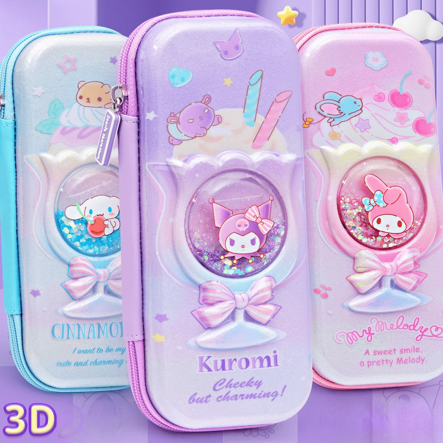 Genuine Sanrio Cinnamoroll 3D Pencil Case Suitable for School & Office - Large Capacity EVA Pen Holder with Cinnamoroll