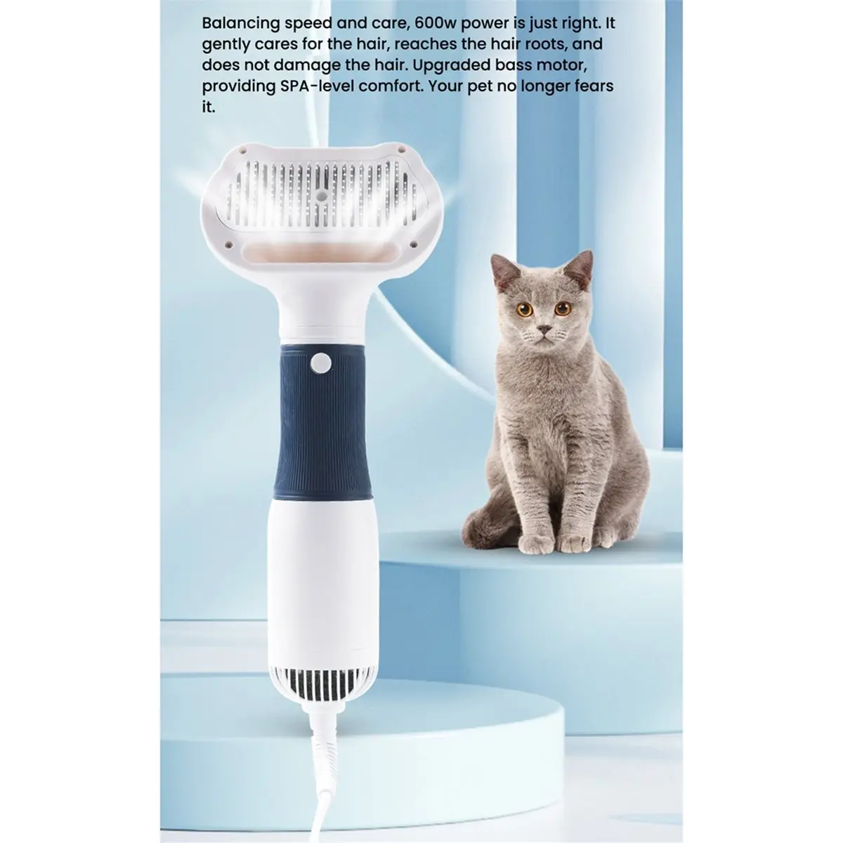 (AD11] Professional Pet Grooming Dryer Dog Blow Dryer with Brush, Adjustable Temp, Quiet & Portable US Plug