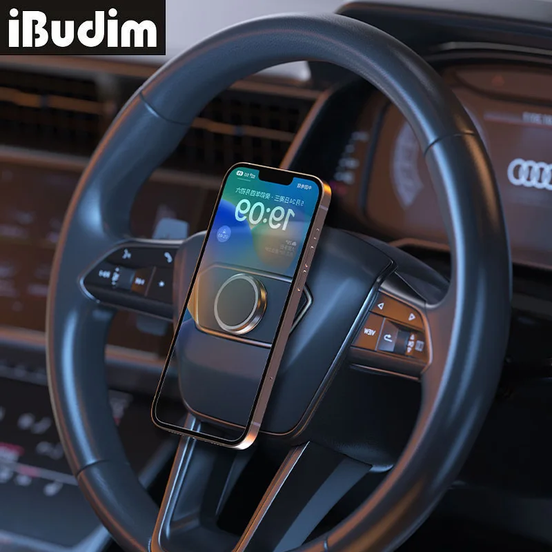 Support magnétique de voiture pour iPhone Samsung Xiaomi, aimant de bain, volant de voiture, support de téléphone, navigation GPS, support rapide