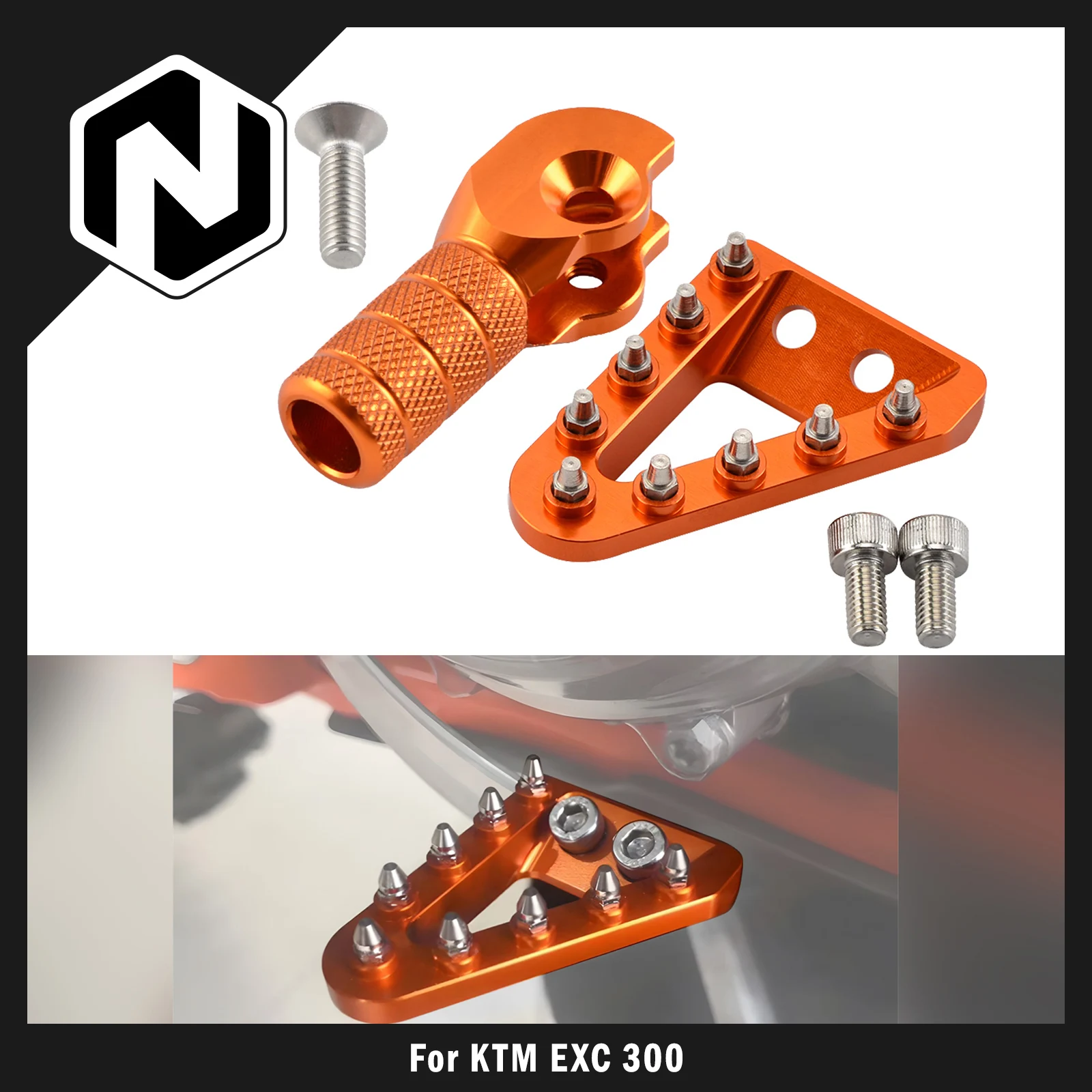 NICECNC For KTM EXC 300 TPI 2017-2022 EXC250 EXCF 350 EXC 450 SXF 250 SXF 450 XCW 300 Six Days Brake Pedal Plate Shift Lever Tip
