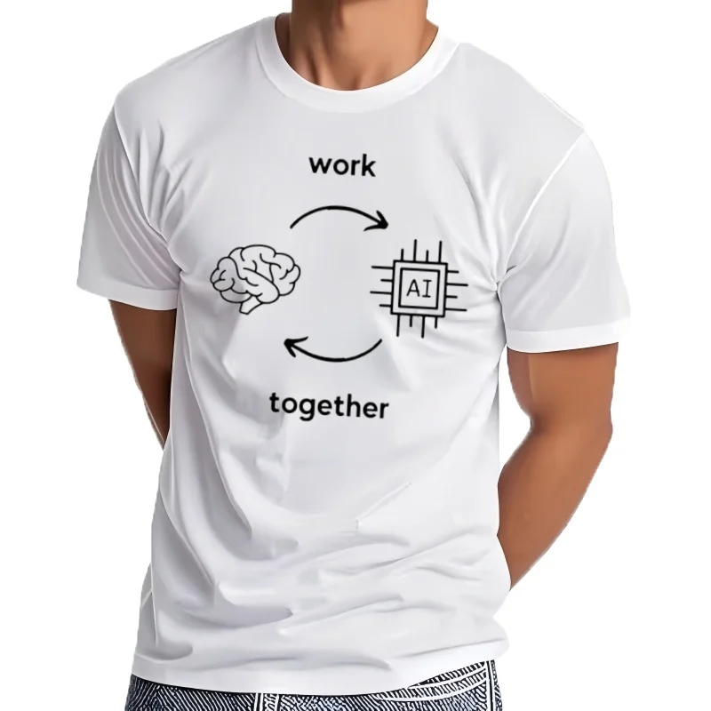 Camiseta de manga corta de AI VS Human OpenAI, ropa cómoda de CHAT GPT, Hip Hop, regalo