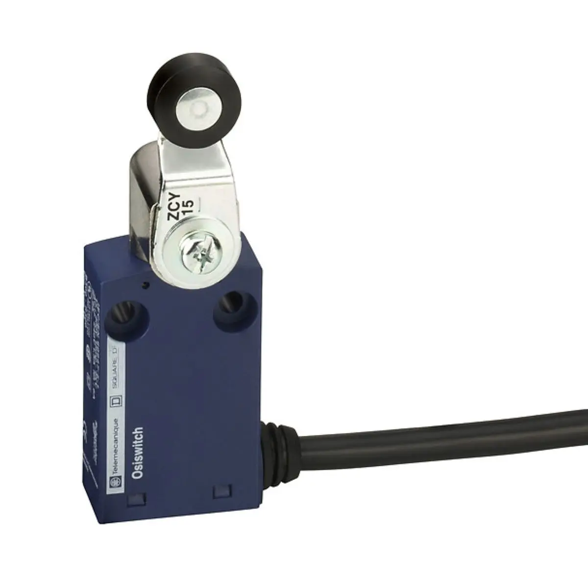 XCMN2115L2 Limit switch, Limit switches XC Standard, XCMN, thermoplastic roller lever, 1NC+1 NO, snap, 2 m