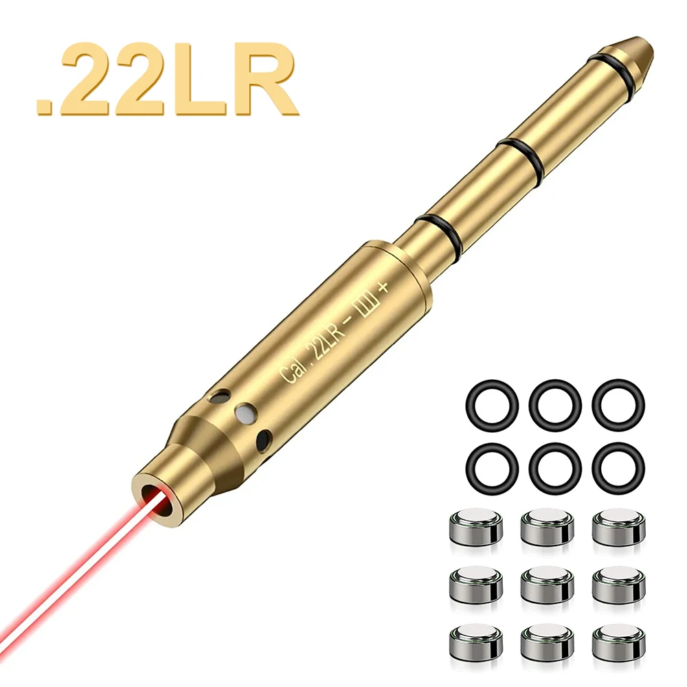 .22LR mira láser punto rojo Boresighter extremo barril láser puntero ajuste revólveres pistolas Rifle pistolas de aire Airsoft Accesorios