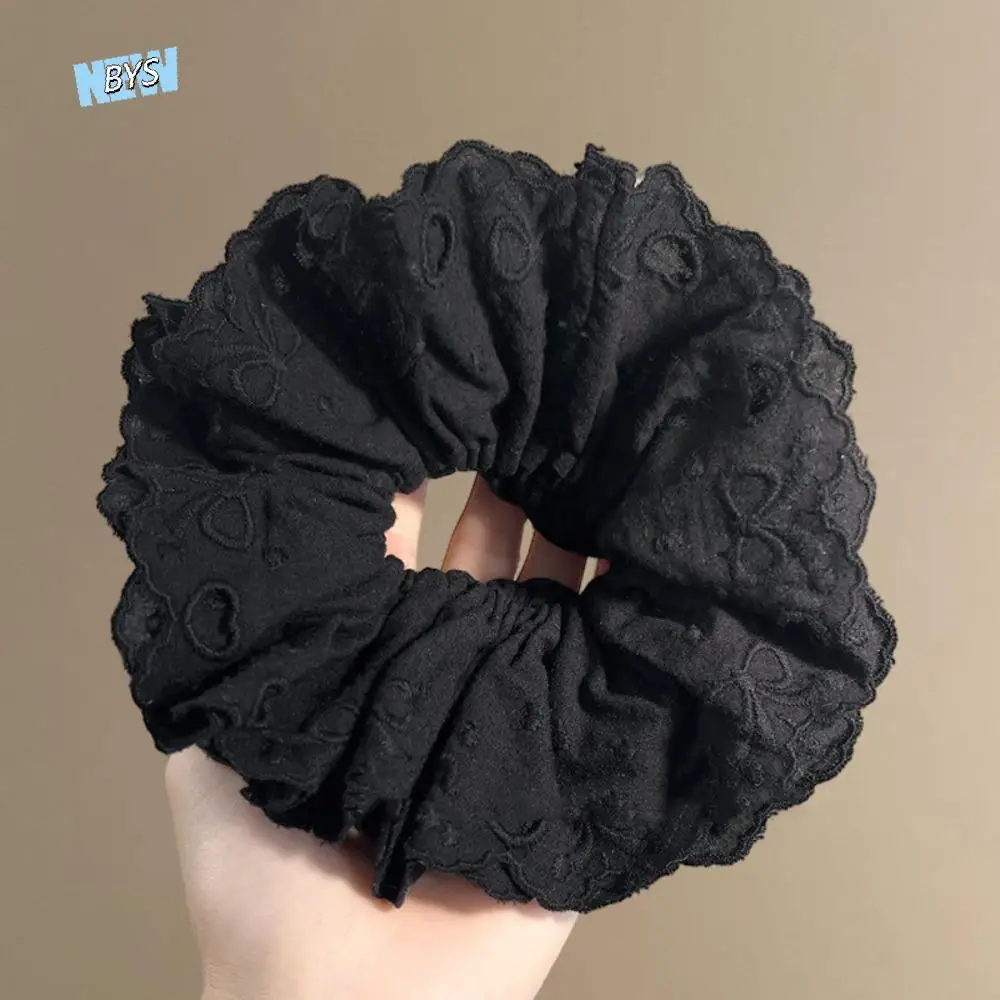

Flower Shape Ballet Style Lace Scrunchies Cloth Hair Tie Embroidery Large Hair Scrunchies Rubber Bands Heart Elastic Hair Bands