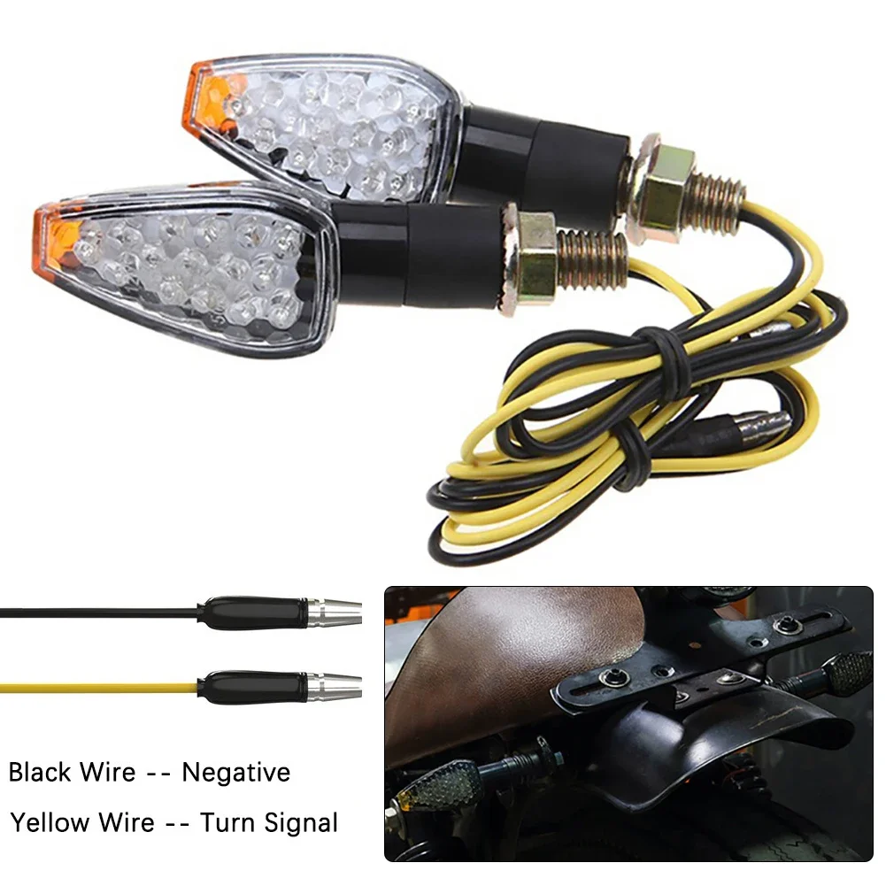 2 teile/satz Universal Motorrad LED Blinker Lange Kurze Blinker Anzeige Lichter Blinkers Blinker Bernstein Farbe Zubehör