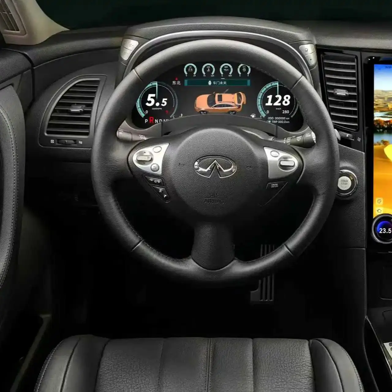 LCD لينكس متر لإنفينيتي Q70 QX70 FX35 FX25 2013 2014 - 2015 2016 2017 سيارة الوسائط المتعددة أداة لوحة القيادة عرض رئيس وحدة #6