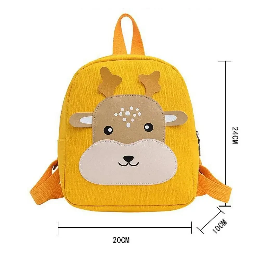Adjustable Strap Canvas Kid Backpack Deer Print Lightweight Kindergarten Bag Fashion Color Cartoon Canvas Schoolbag Kindergarten