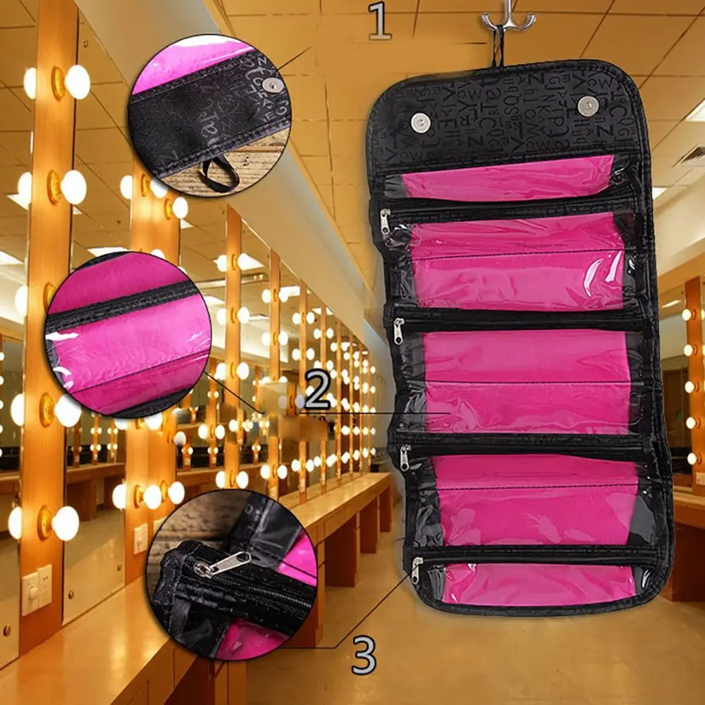 Practical Black Folding Bag Travel Multifunctional Storage Bag Fold Independent Zipper Folding Package Lady