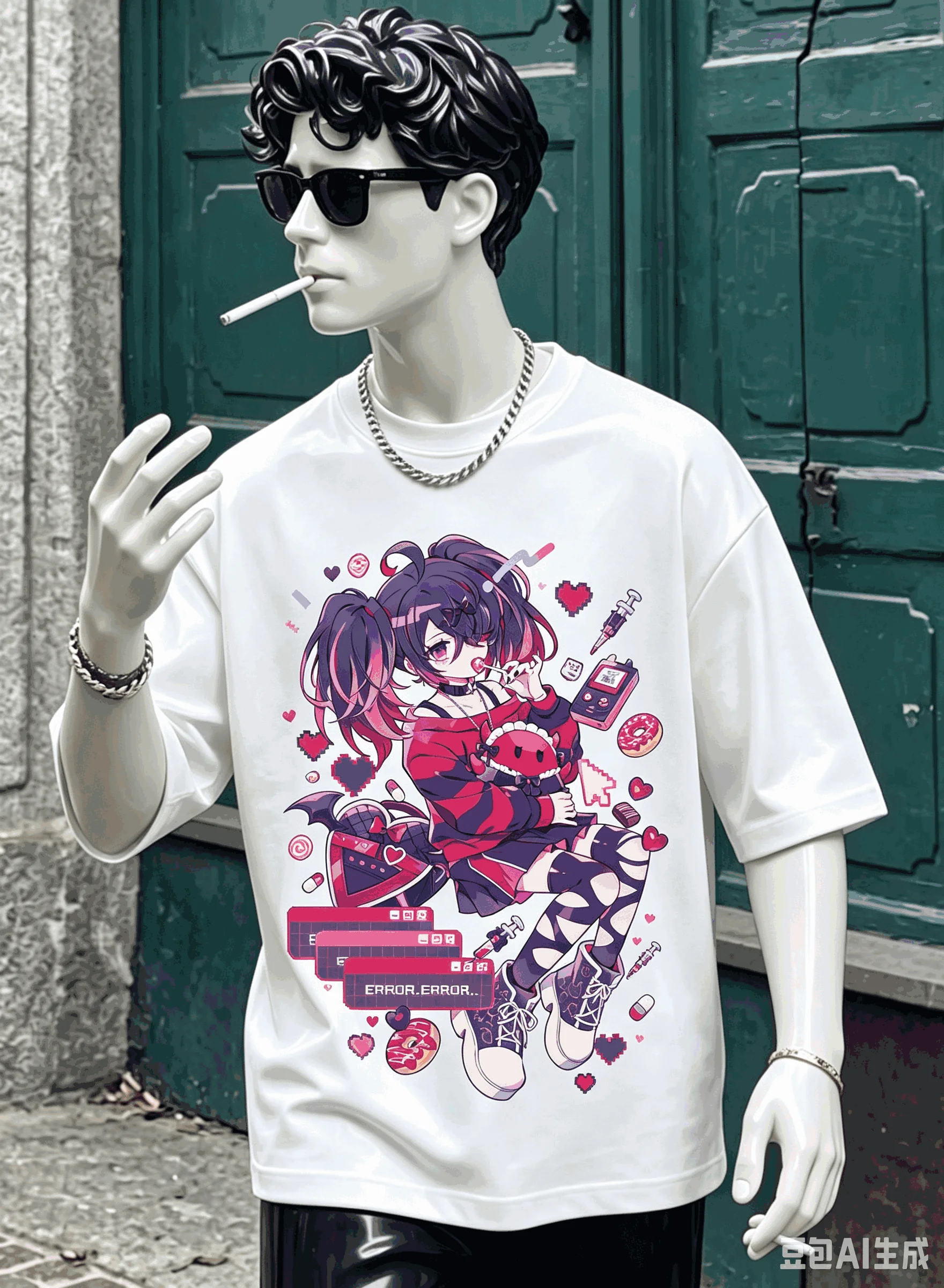 Needy Streamer Overload Übergroßes Unisex-T-Shirt mit Grafikdruck und Rundhalsausschnitt für Männer und Frauen, hochwertig, Y2k, kurze Ärmel, atmungsaktiv – Detail 23