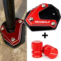 For Honda TRANSALP XL600V XL650 XLV 600 650 700 Motorcycle Accessories CNC Kickstand Foot Side Stand Extension Pad Support Plate