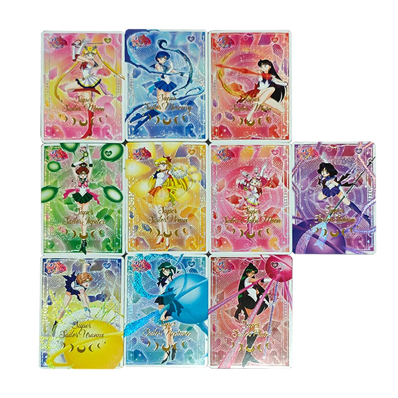 

10 шт./компл. 59X86 мм Diy Tsukino Usagi Mizuno Ami Коллекционная карта Преломление цвета Flash Gold Hot Aino Minako Аниме Карта Подарочные игрушки