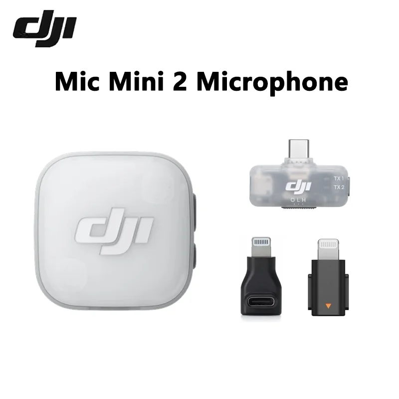 Original DJI Mic Mini 2 Wireless Microphone Tiny Body Convenient Carry Bag Clear Sound Capture for Interview Video Shooting