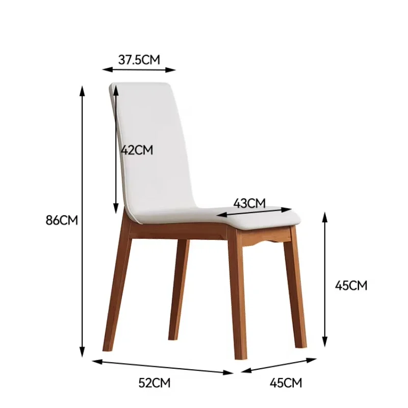 Modern Computer Chair with Solid Wood Frame, Dining Room Chairs, Soft Block Bag, Home Furniture, High Play Sponge, Ergonomic