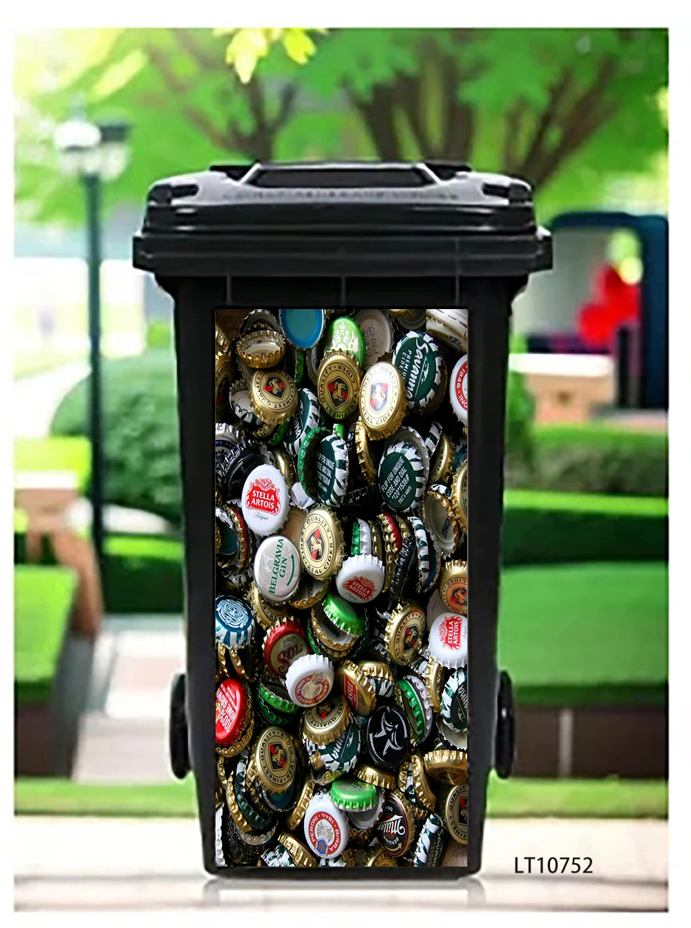 Vintage Beer Label Trash Can Sticker, Retro Brewery Art Waterproof Removable Outdoor Garbage Bin Decor