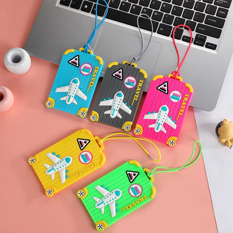 2023 PVC Luggage Tags Travel Accessories Creative Suitcase Tags Fashion Style Silicone Portable Travel Label ID Address Holder