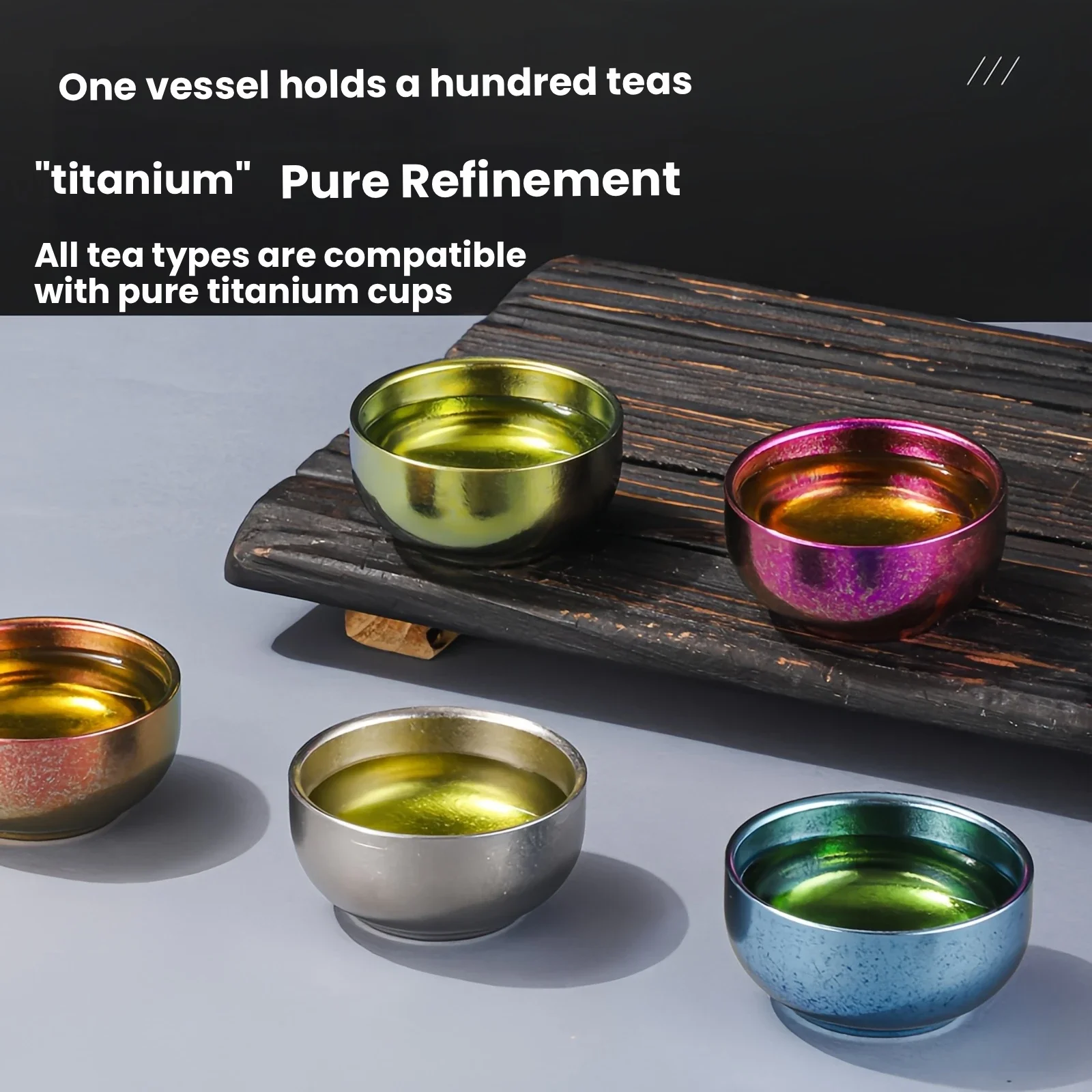 Pure titanium double-layer tea cup for travel, outdoor camping, portable home use, insulated tea cup gift, lightweight and durab