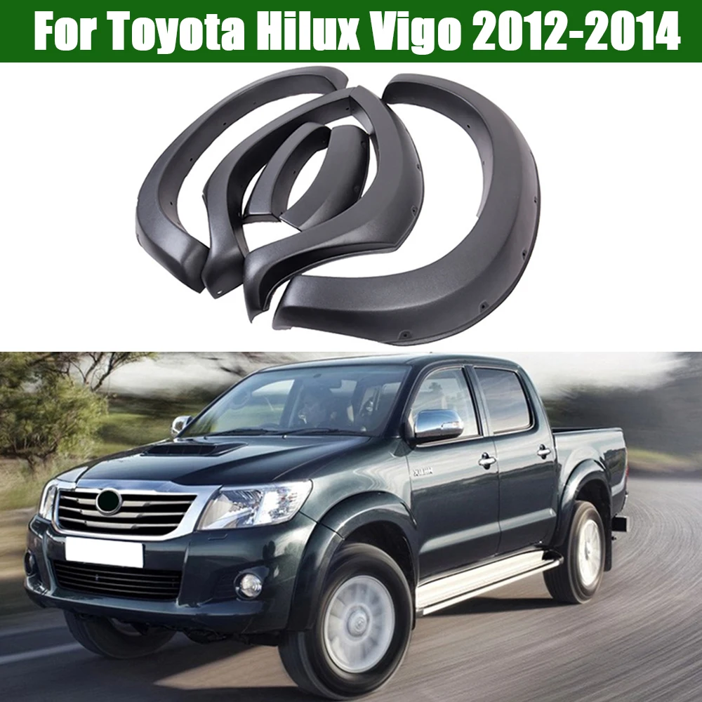 

For Toyota Hilux Vigo 2012 2013 2014 ABS Black Fender Flares Wheel Off-raod Car Styling Wheel Eyebrow Pickup Accessories