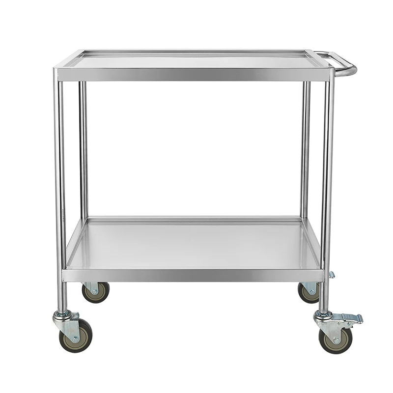 Double three-layer groove thickened 304 stainless steel instrument trolley Storage material sorting trolley