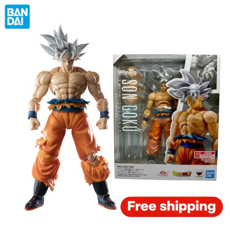 

Original Bandai SHFiguarts Dragon Ball Super Son Goku Ultra Instinct Articulated Action Figure Collectible Gift With Box