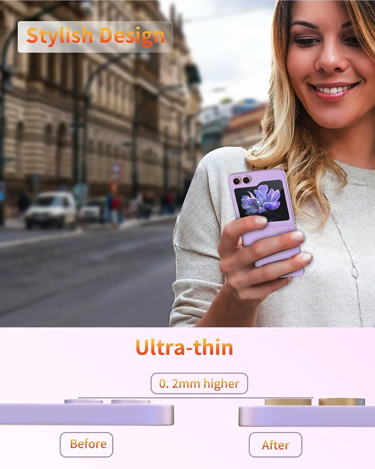 Camera Lens Screen Protector para Samsung Galaxy Z Flip 5, Tampa De Vidro Temperado, Metal