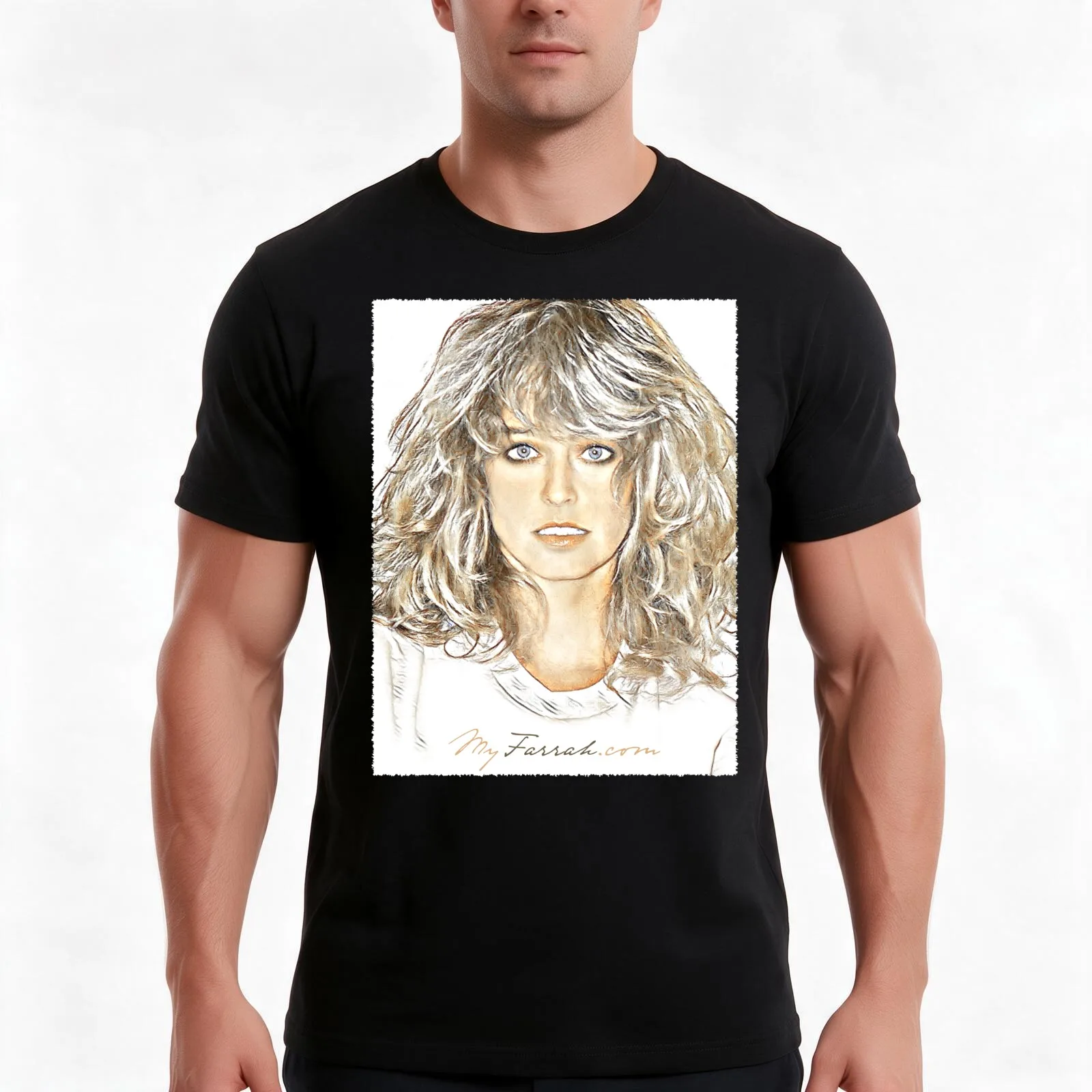 MyFarrah.com T-Shirt, Summer Casual Cotton Tee, Oversized Streetwear Tops, Vintage Graphic Print, Loose Fit Short Sleeve