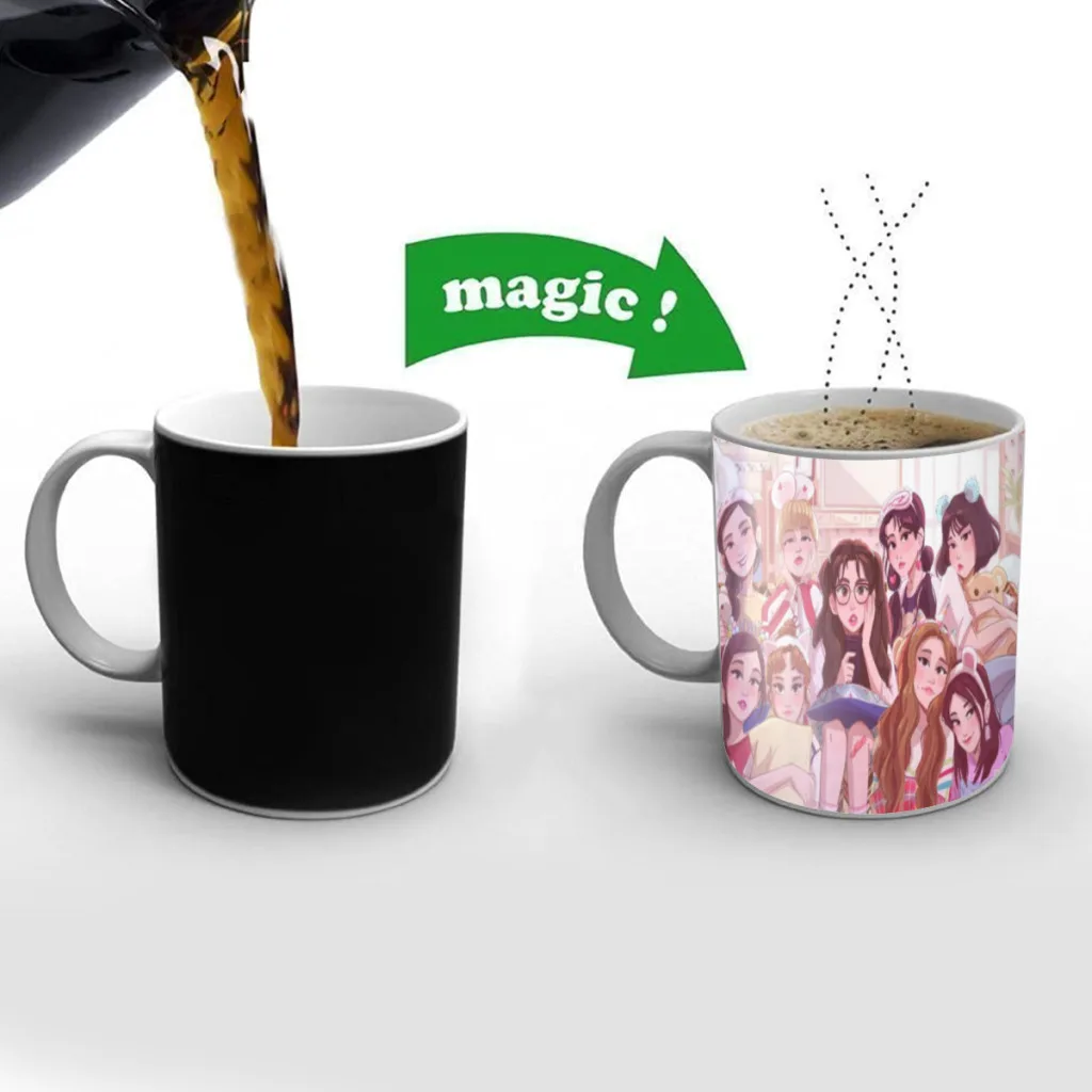 Music-TWICE-Girls Ceramics Coffee Mug  Thermal Color-changing Birthday Gift Back To School Mug