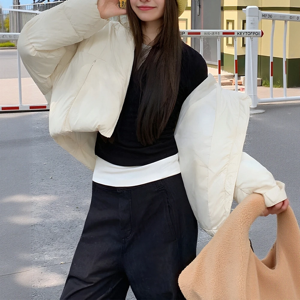 

Куртка на хлопковой подкладке с длинным рукавом, осенне-зимняя одежда, повседневный стиль с прямыми рукавами, женский топ, модный и удобный
